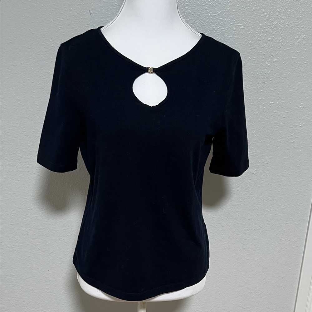 St. John Sport Navy Keyhole Top – Size Small